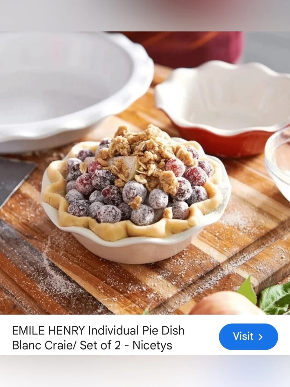 Set of 4 Emile Henry mini pie plates. Made in France. See pictures